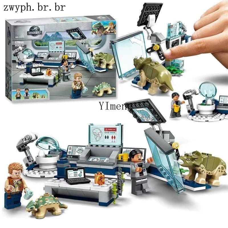 Diy jurassic world dinossauro montar modelo decoração menino Crianças brinquedos educativos tijolo