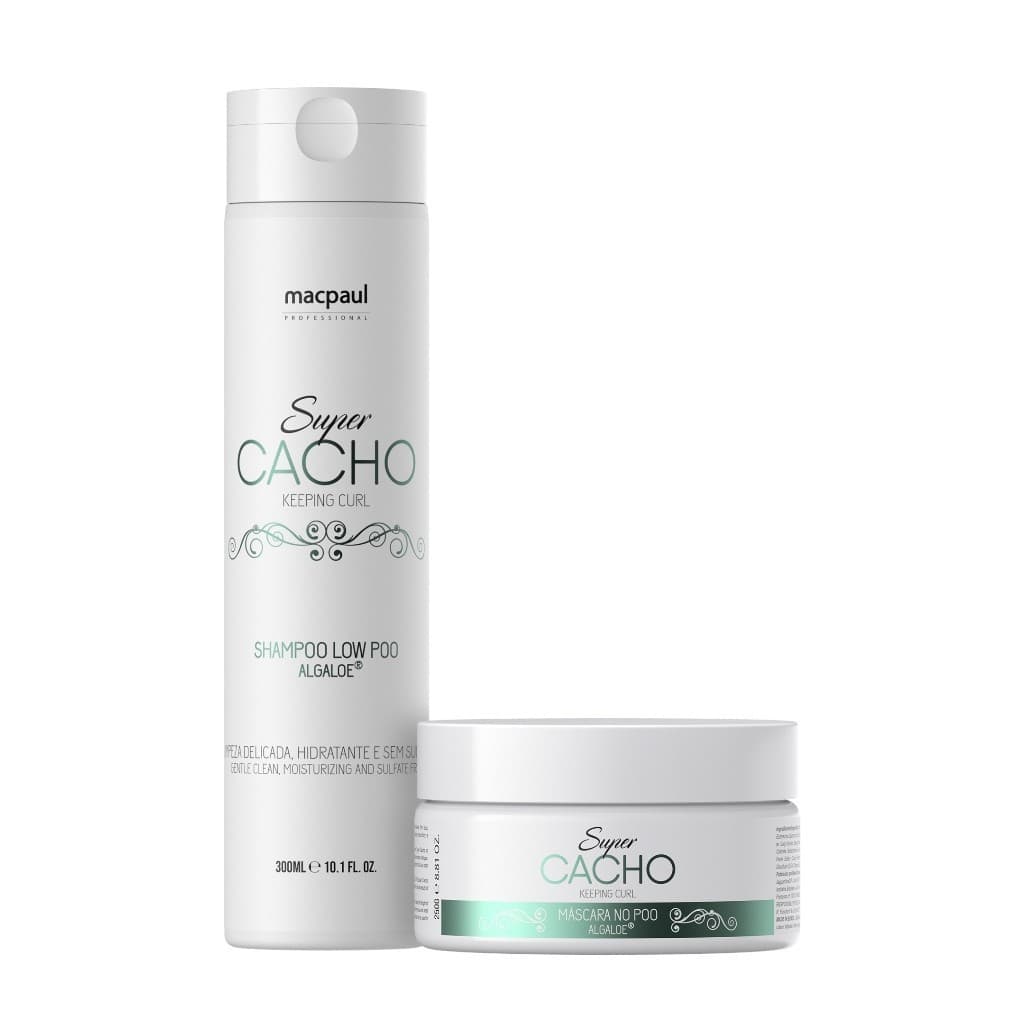 Mac Paul Kit Super Cachos Shampoo 300ml + Máscara 250g Macpaul profissional Cachos Definidos