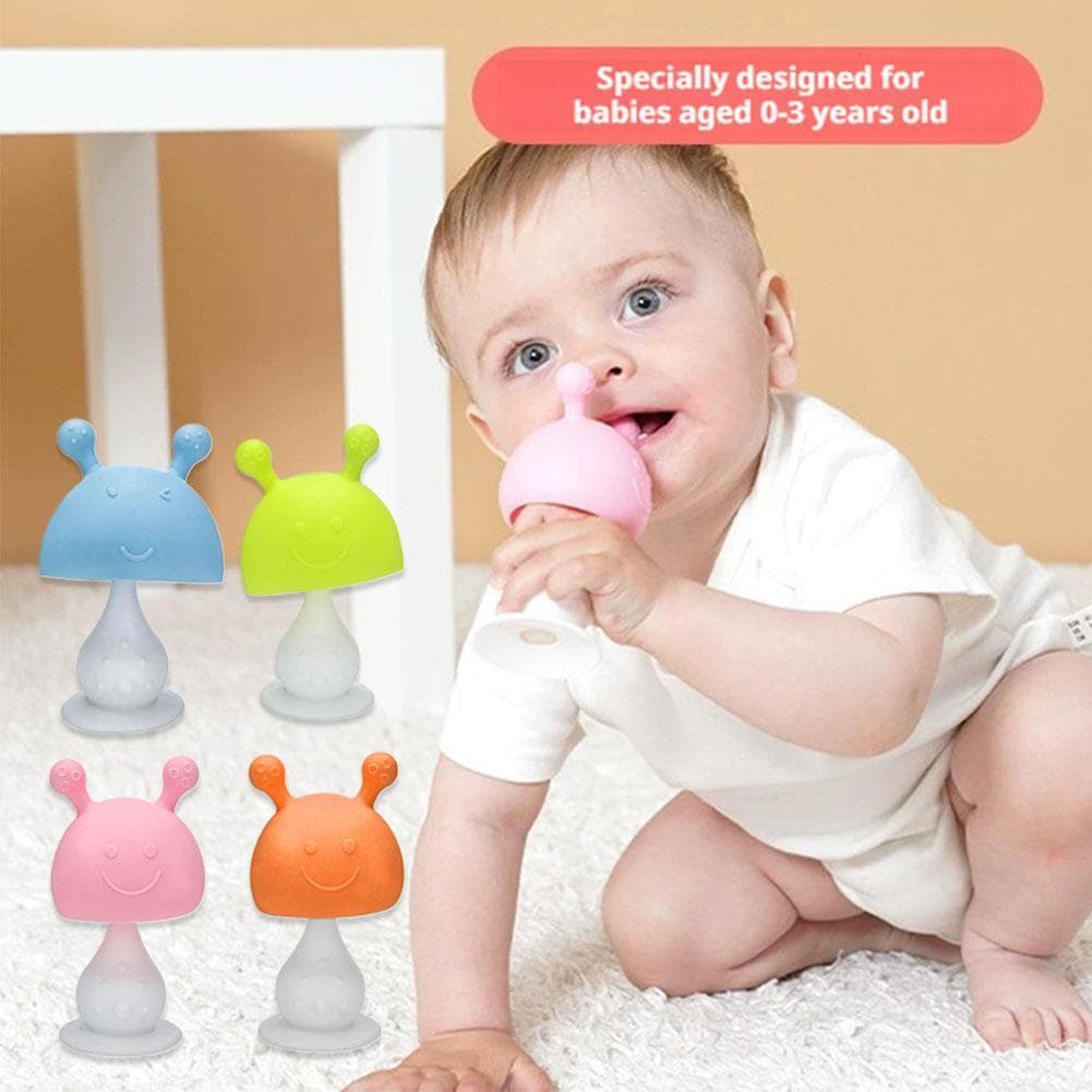 Cabeça De Cogumelo Chocalho Criativo Mordedor Brinquedo Bebê Coelho Dentição Forma Animal Vara Q3s7