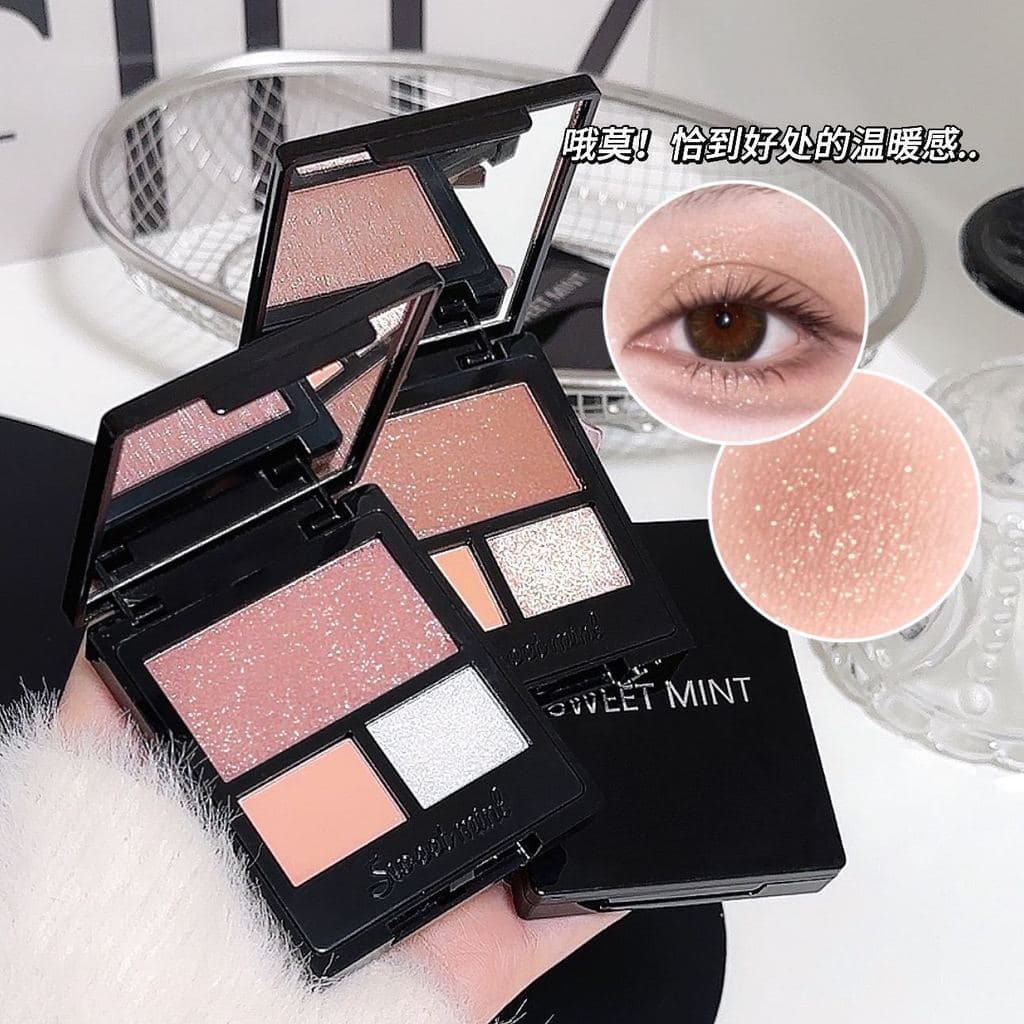 Paleta de sombras de cristal doce hortelã brilhante piscando perolado cor terra festa diária Commuter luz maquiagem somb