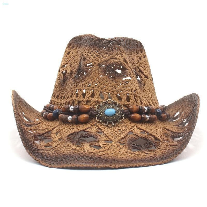 Chapéu De Cowboy Ocidental Americano Vintage Palha De Verão Respirável Tendência Da Moda Protetor Solar