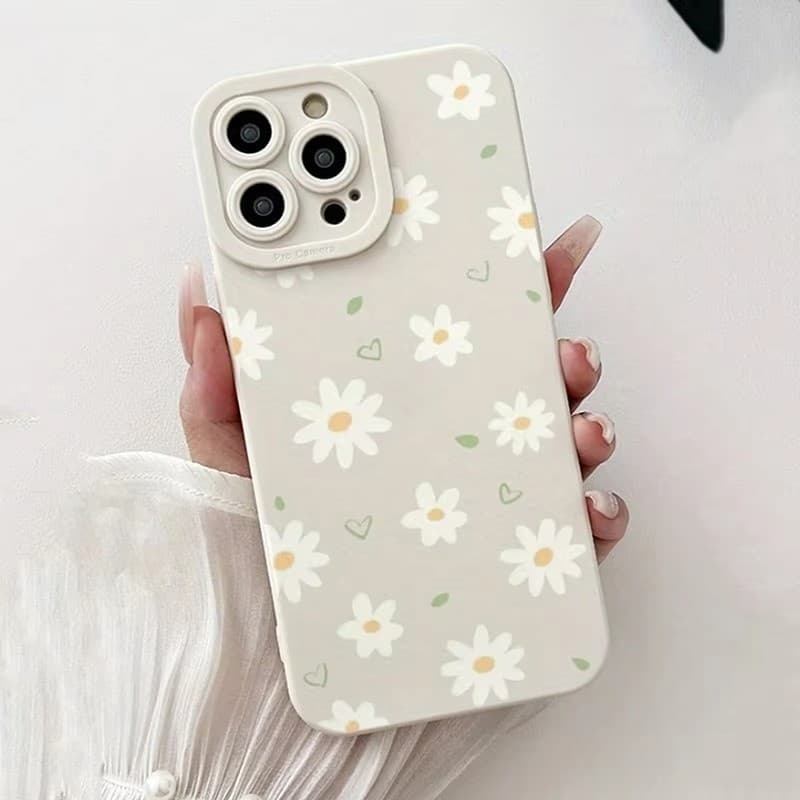 Capa Pintada Com Design De Flor Capinha Para iPhone 17 Air 16 15 14 Plus 13 12 11 Pro X XS MAX XR SE Silicone