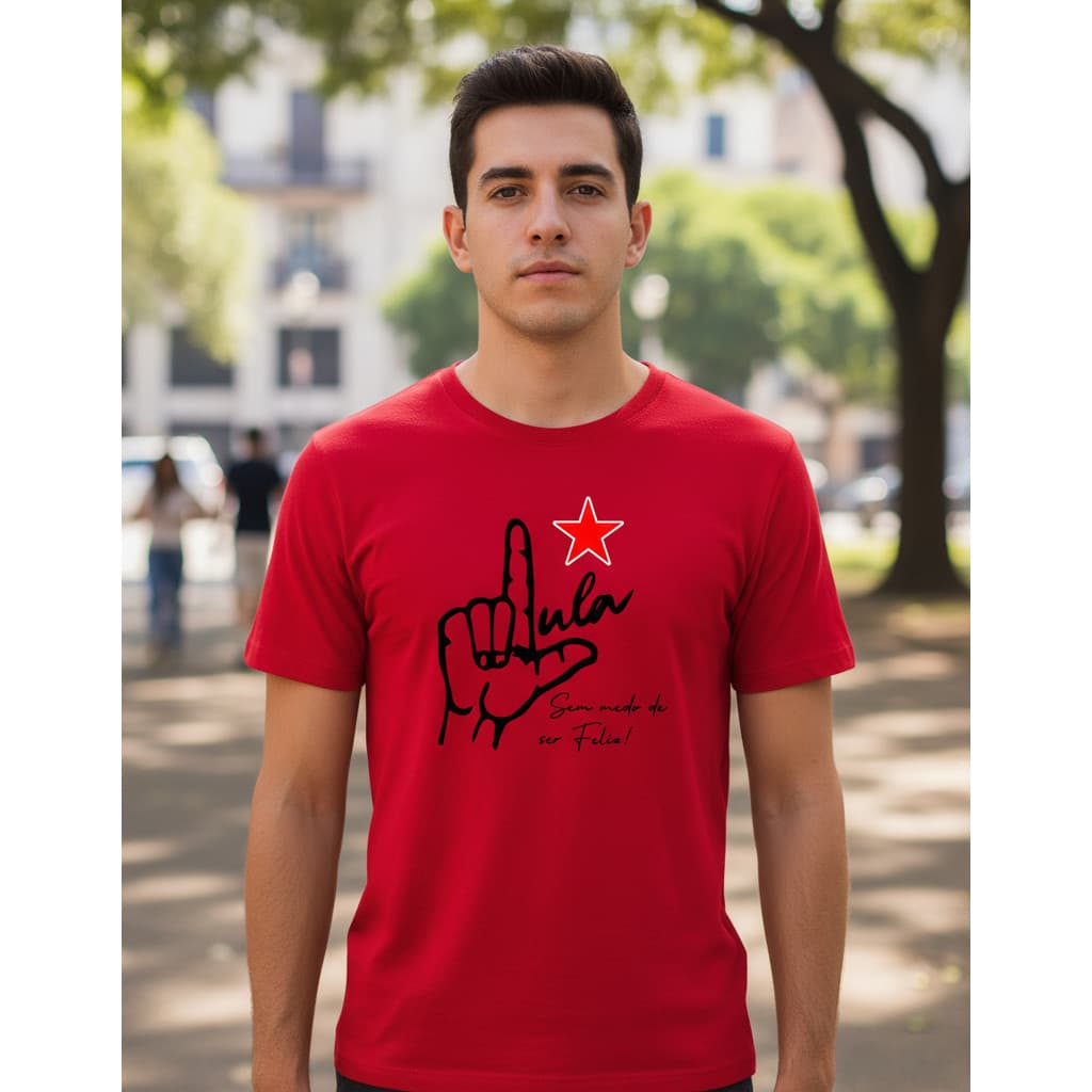 Camiseta Masculina Lula Presidente Camisa Premium 100% Algodão Politica