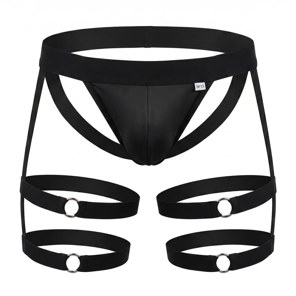 Cueca Jockstrap Masculina Com Cinta Liga Strappy Ajustável