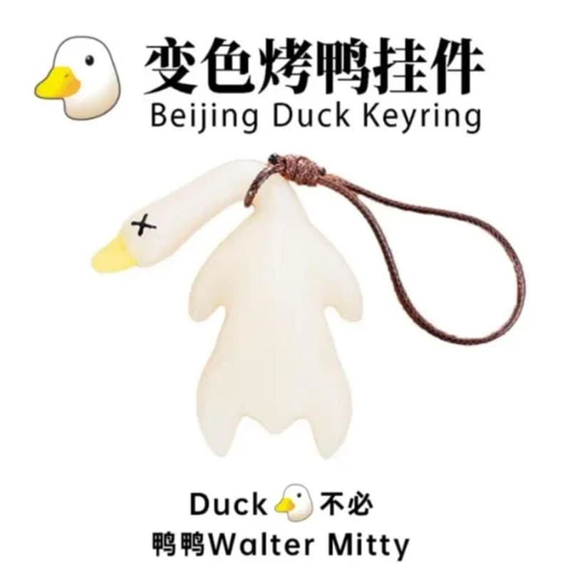Pingente de carro de pato assado que muda de cor, espelho retrovisor criativo, pingente de pato, influenciador de carro,