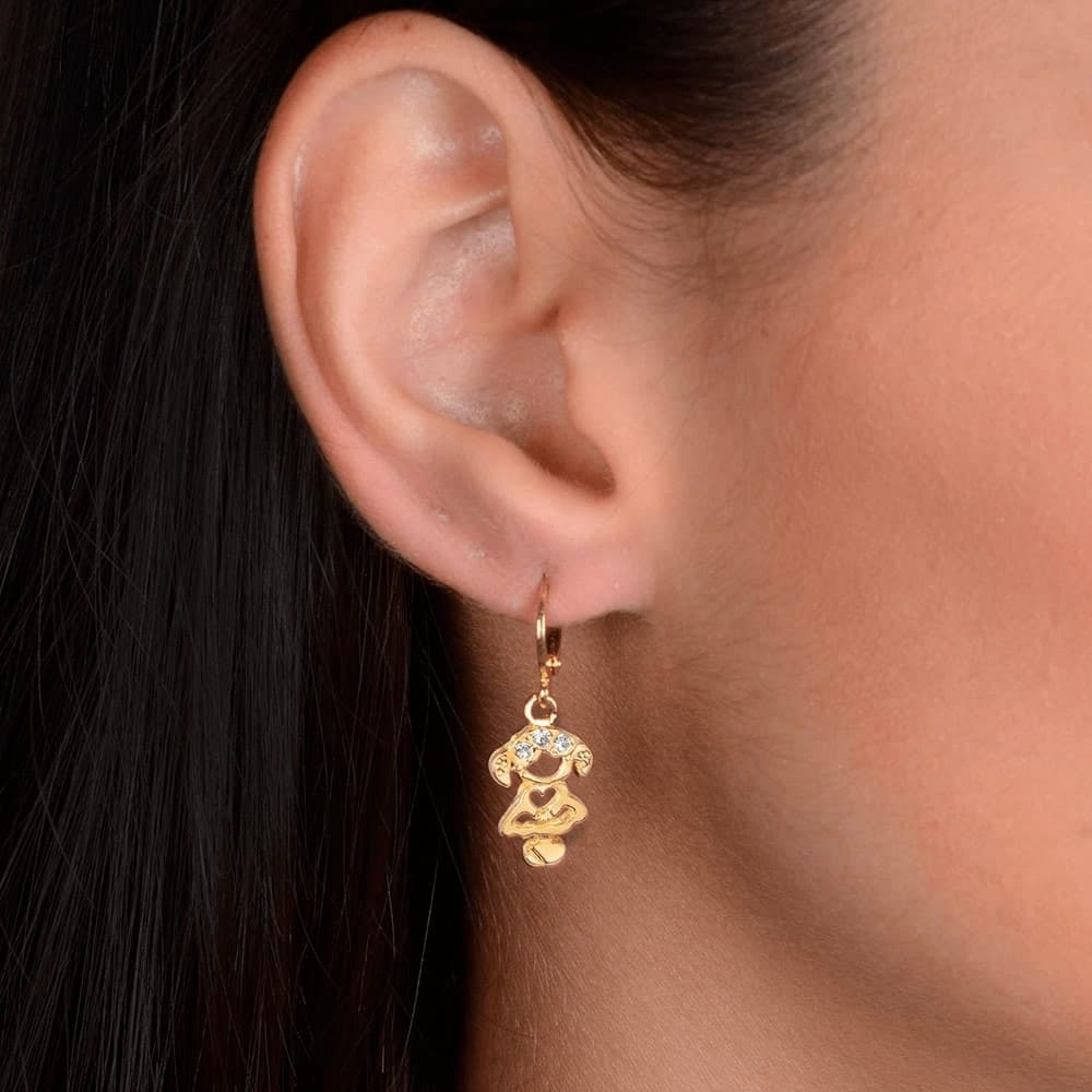 Brinco de Argolinha Filha Menina Pedras - Banhado a Ouro 18k