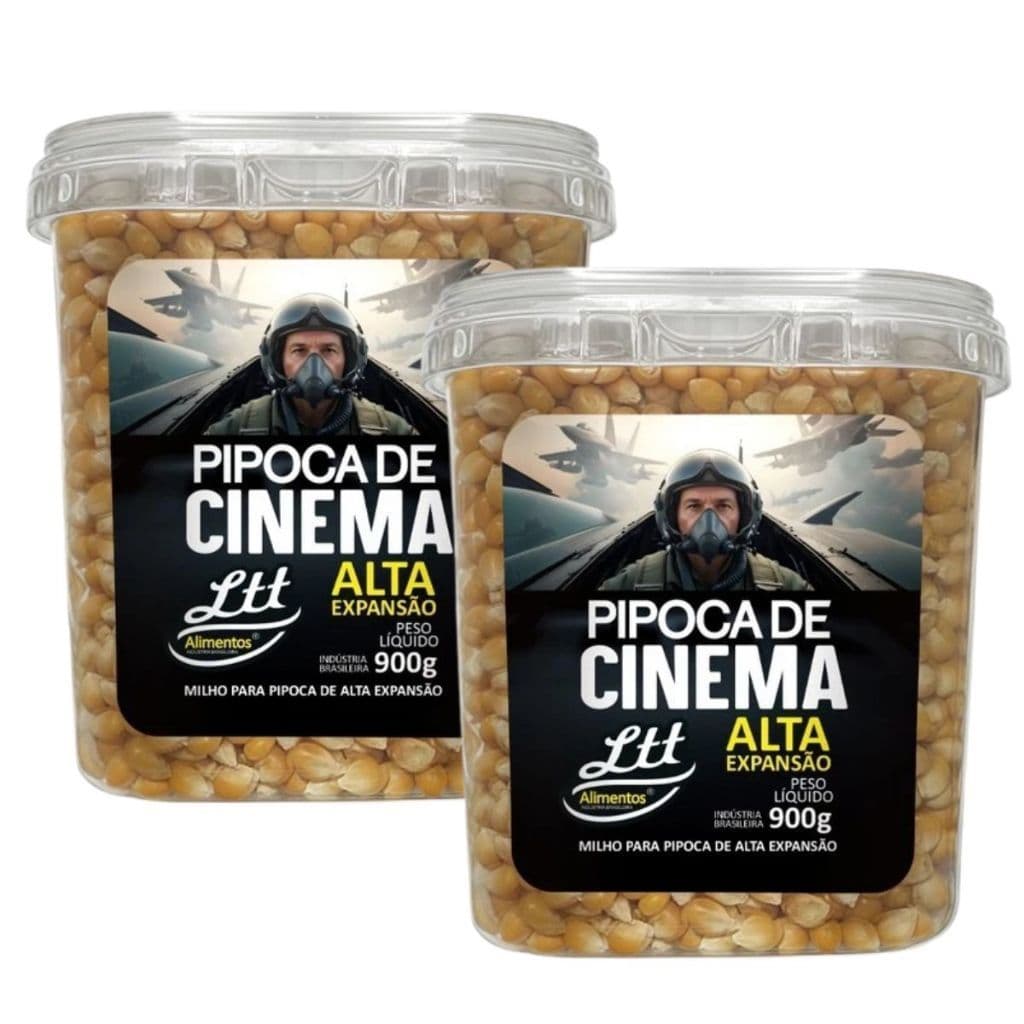 Kit 2 Milho de Cinema Para Pipoca Alta Expansão 900g Pote - LáFerrer