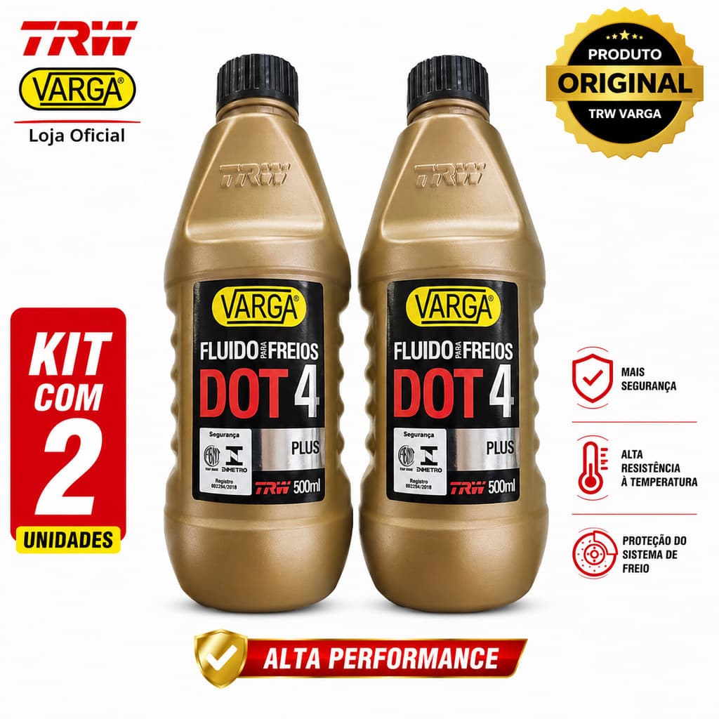 Kit 2 Fluido Freio DOT4 TRW Varga 500ml Original Alta Performance