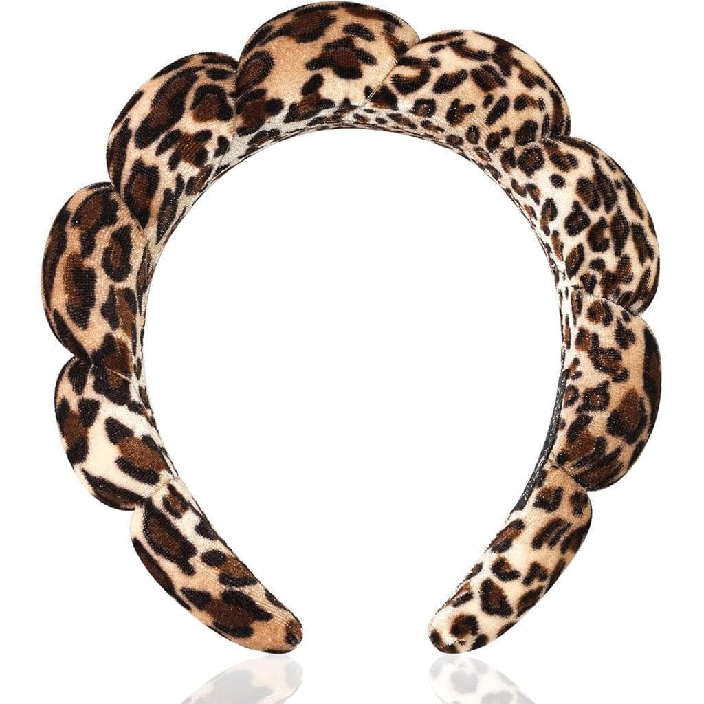 LeopardSpaHeadband , SpongeMakeupHeadbands , SkincareHeadband , SoftHairband , forFaceWashingandCleansingforGirlsandWome