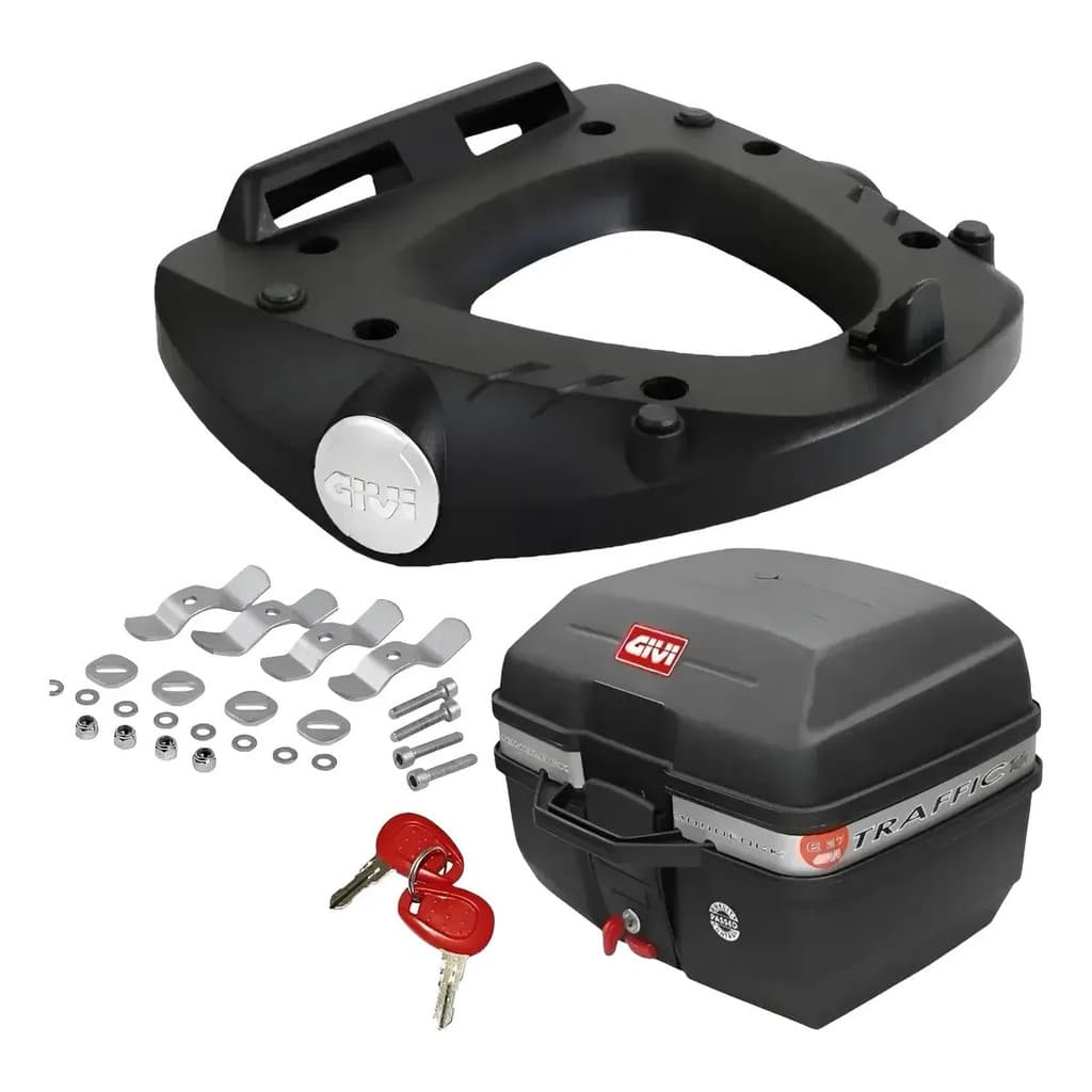 Base Para Bau Givi Original Monolock M-5m + Bau E27m Traffic Preto