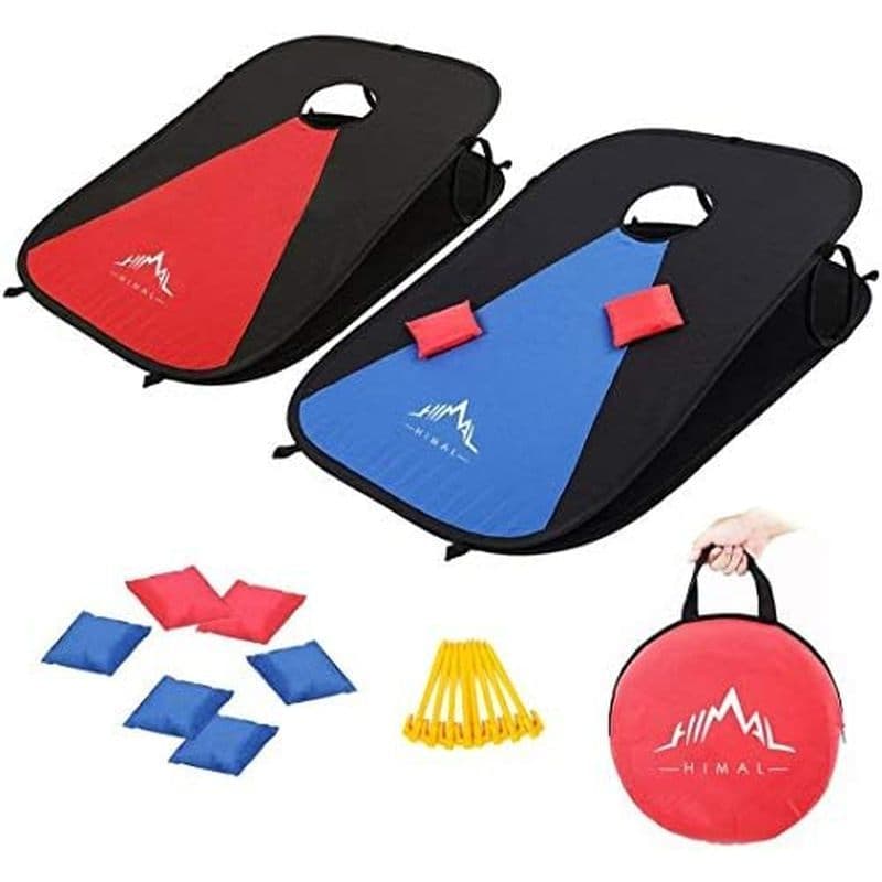 8 (3 Sacos De Feijão Portáteis x Placas De Furo Dobráveis De Milho Com 2 Pés) Himal Cornhole