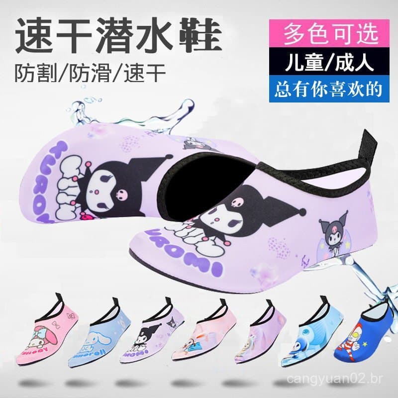 Sapatos de praia Sanrio, meias para mergulho e snorkeling, sapatos infantis para caminhada na água e natação, sapatos ma