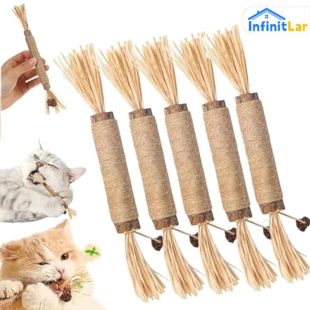 Brinquedo de Palito Natural para Gatos para Roer e Cuidado Bucal