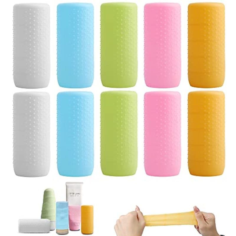 YUBIRD 10 PCS Mangas De Garrafa De Silicone Para Produtos De Higiene Pessoal De Viagem , Capas À Prova De Vazamentos , I