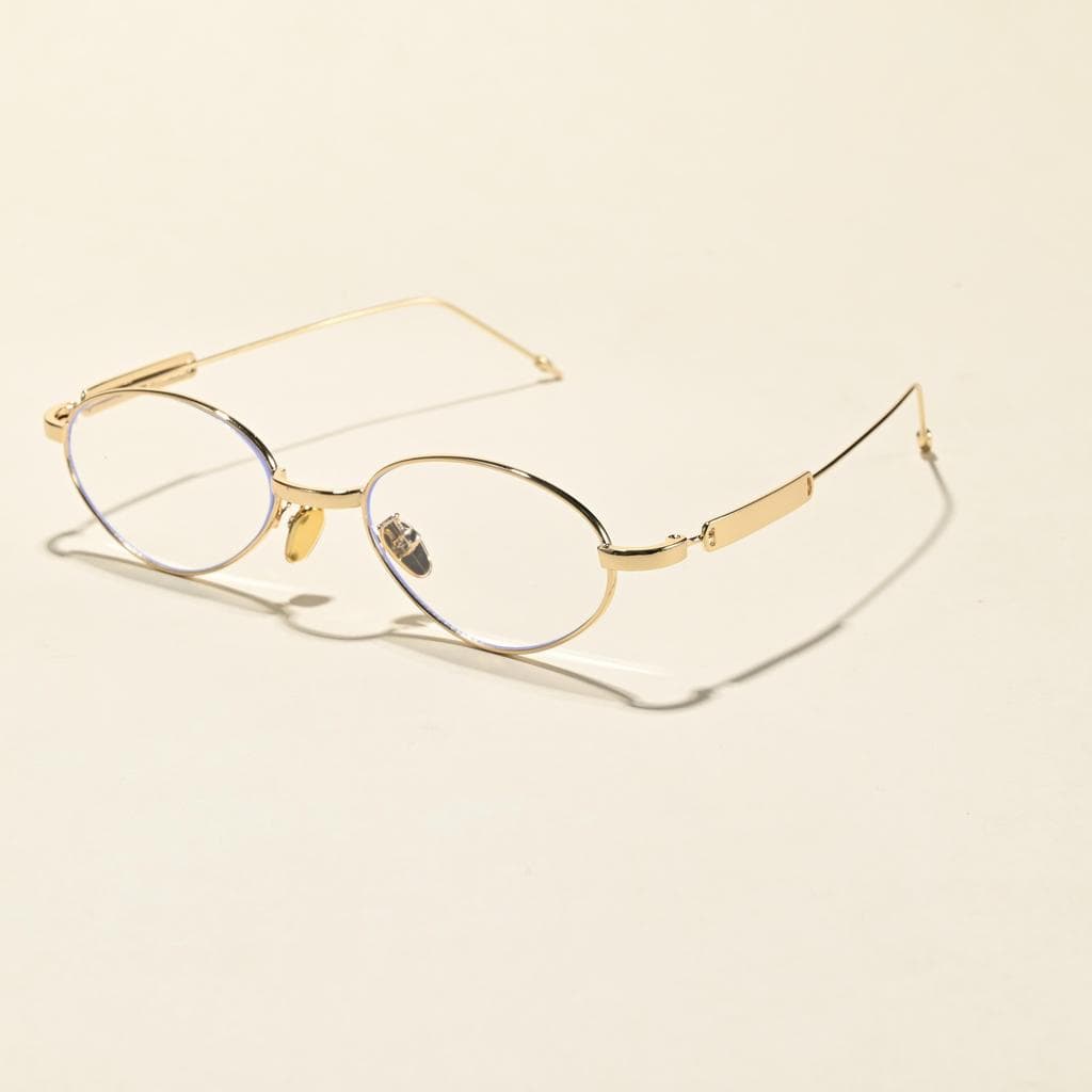 【Betsy Premium】Óculos Feminino Sem Grau Oval Metal | Anti Luz Azul | Estilo Vintage Elegante | Leve & Confortável
