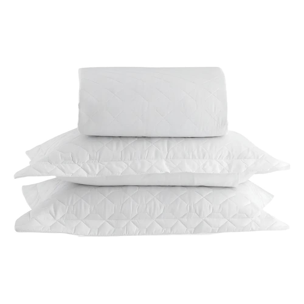 COLCHA KING SATINEE SQUARE  BRANCO