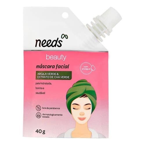 Needs Mascara Facial De Argila Verde 40g Tipo De Pele Mista