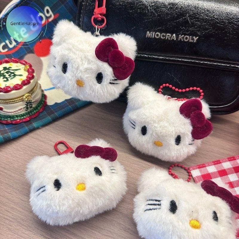 Chaveiro de Pelúcia GentleHappy Sanrio Hello Kitty, Pendente Fofo para Mochila, Acessórios de Boneca de Anime Macia