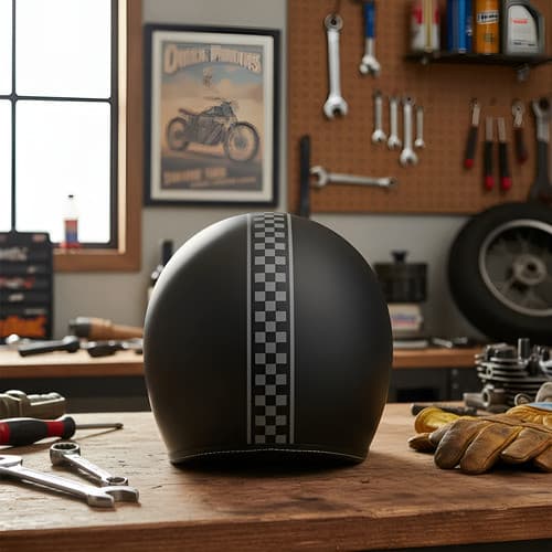 3 Adesivos Quadriculados Faixa Tanque Moto Custom Cafe Racer Prata