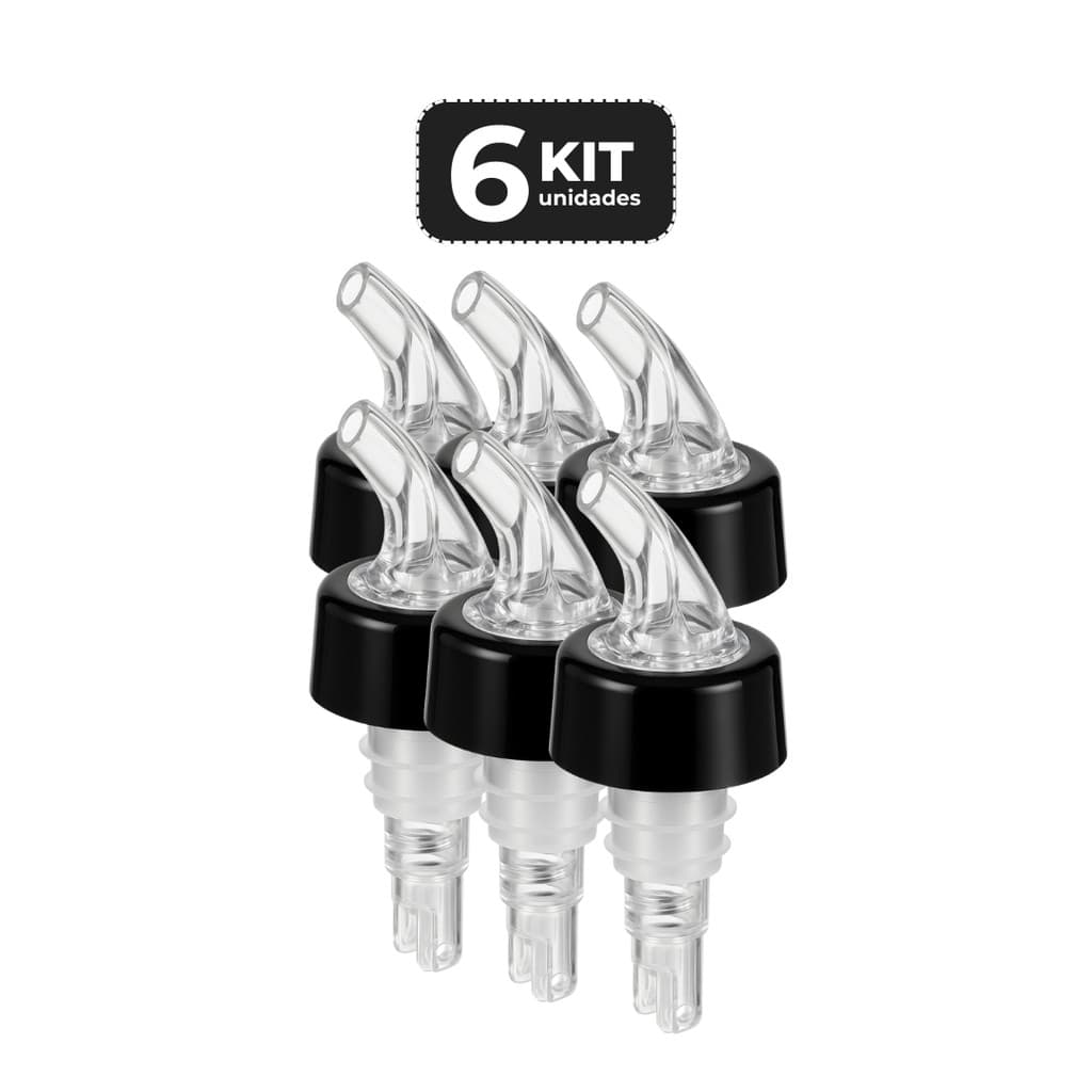 Kit 6 Bicos Dosadores Automáticos Universal Para Garrafas Bebidas Bar