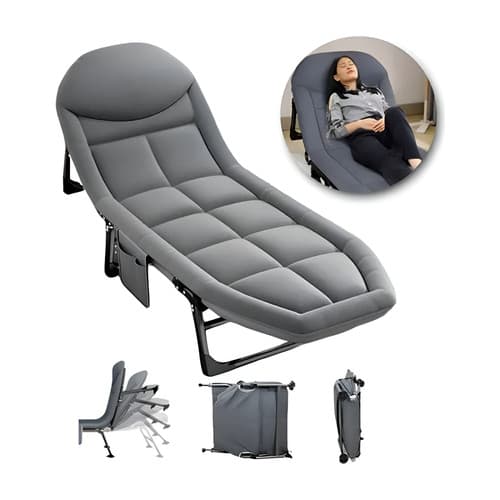 Cama Espreguiçadeira P/ Descanso Dobrável Portátil Multiuso