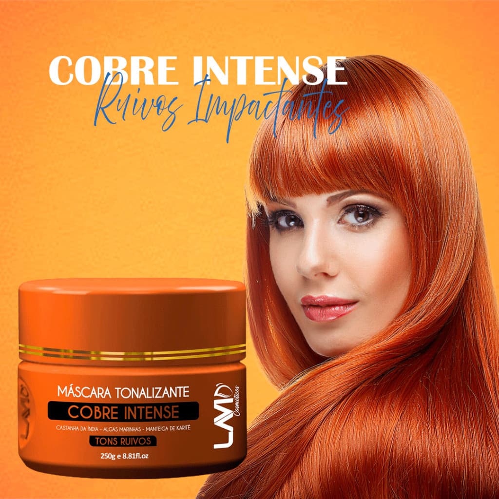máscara de cabelo tonalizante Cobre Intense 250G LAVID