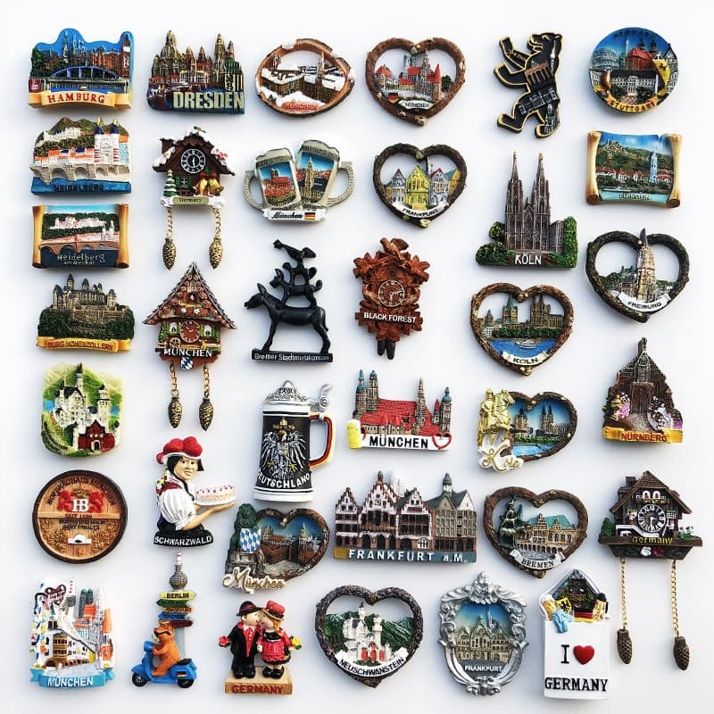 Alemanha Berlin Nuremberg Stuttgart Cologne Hamburgo Munique Fridge Sticker Tourist Souvenir Refrigerator Stickers Decor