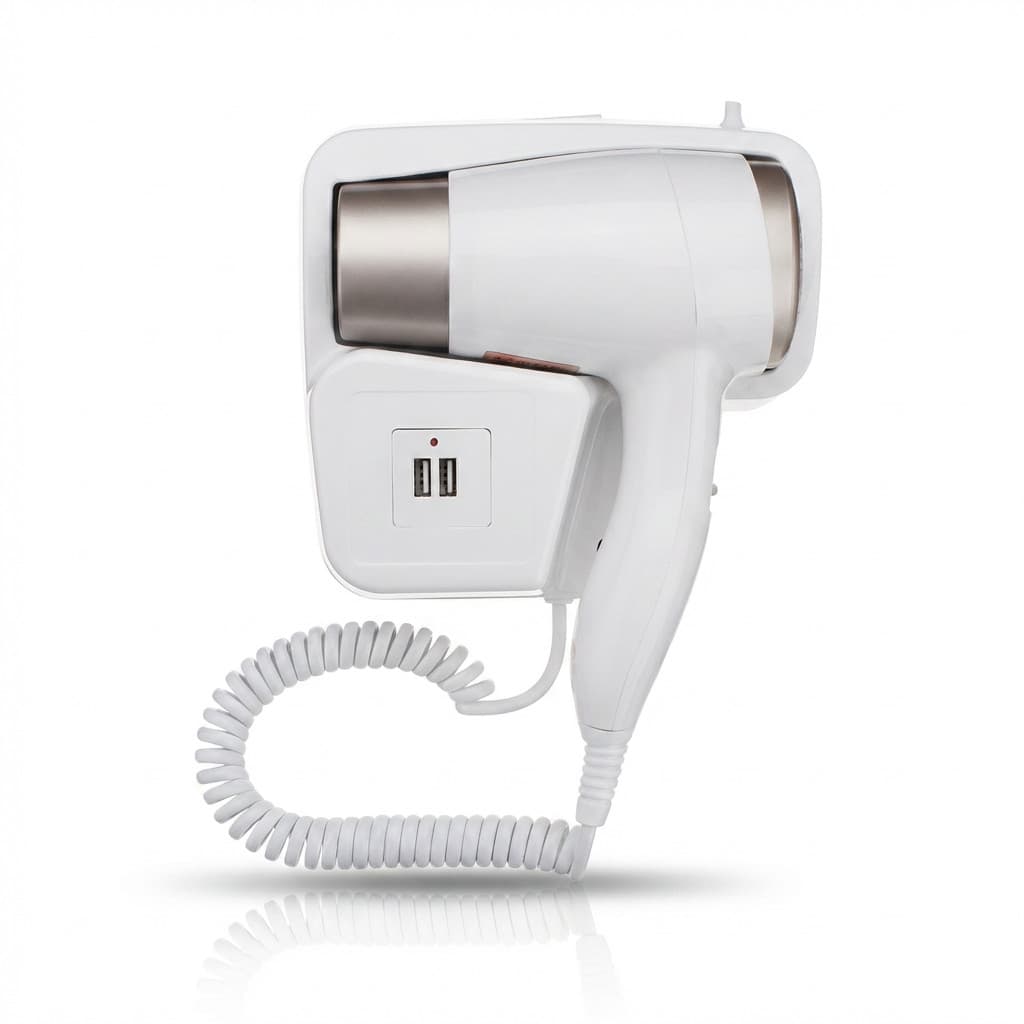 Secador De Cabelo De Parede 1300W Fixo Profissional Banheiro Academia Pousada Suporte Compacto