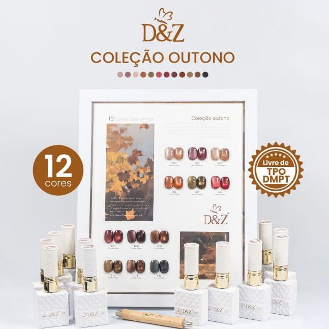 Esmaltes em Gel Coleção Outono D&Z 12 Cores Magnéticas Sofisticadas