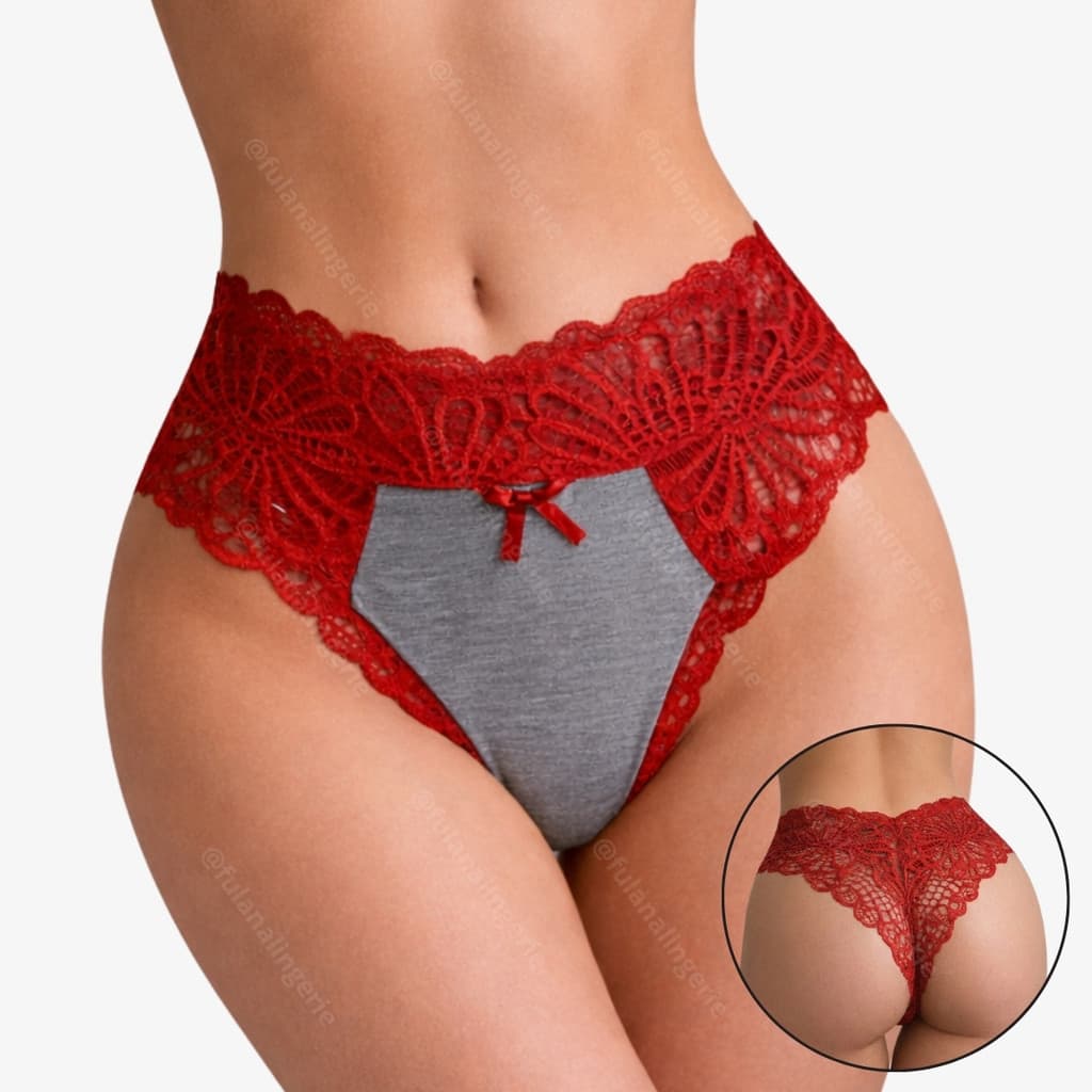 Kit até 6 Calcinha Rendada de Microfibra Sensual Cós Alto Lateral Larga - Amora