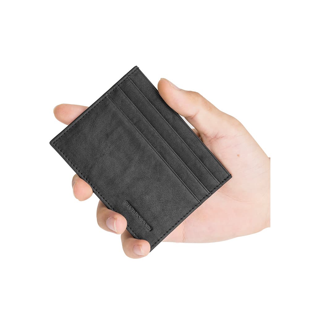 Titular do cartão masculino Universal couro genuíno Multi-Slot para cartão moeda bolsa Ultra-fino portátil High-End cour