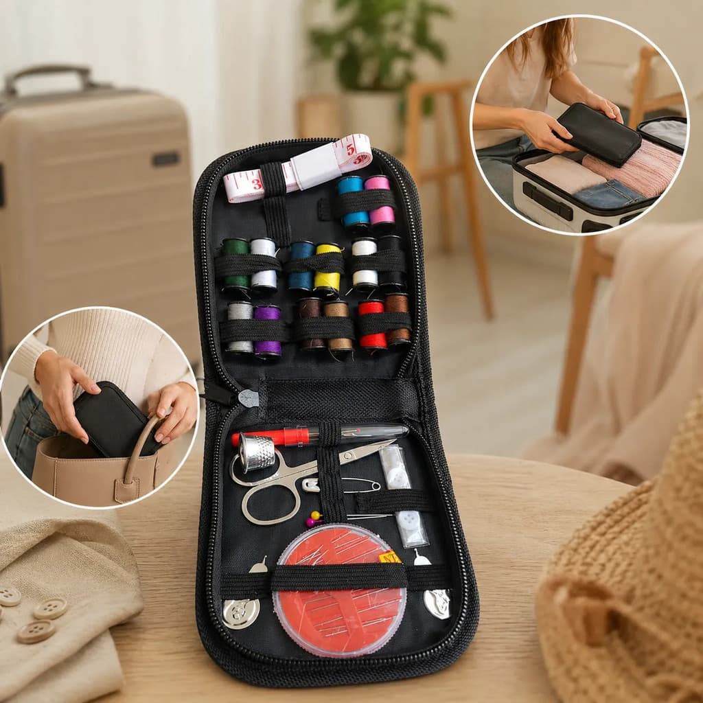 Kit Costura Portátil Bolsa Dia A Dia E Viagem Variado