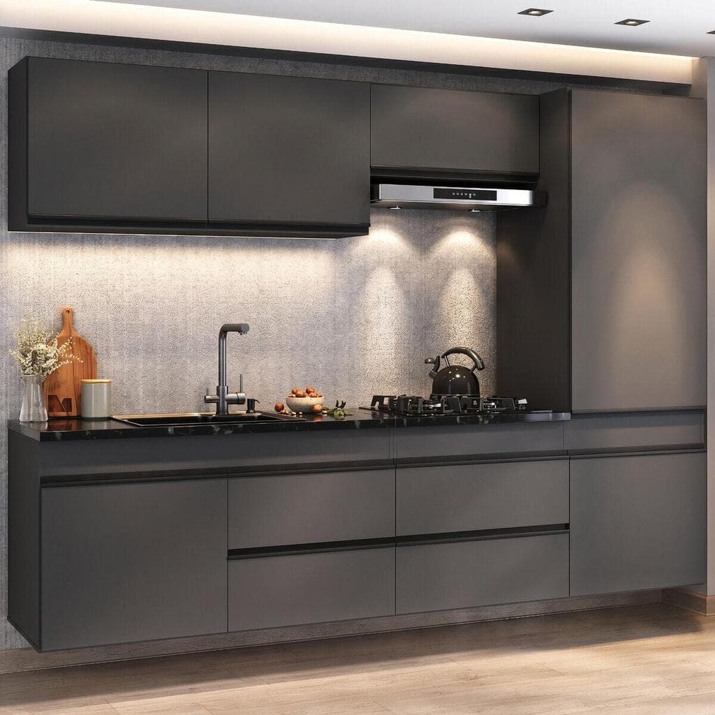 Armário Cozinha Modulada Completa Suspensa 251,5cm Milano Multimóveis MP2409