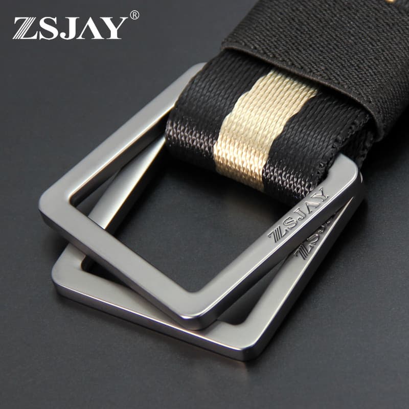 Pássaro tático duplo anel fivela cinto masculino fivela dupla cinto de lona Denim macacão náilon Casual Jeans cinto