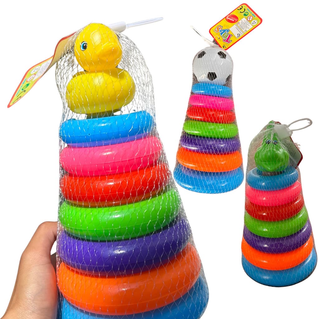 Brinquedo educativo de argolas de material plastico