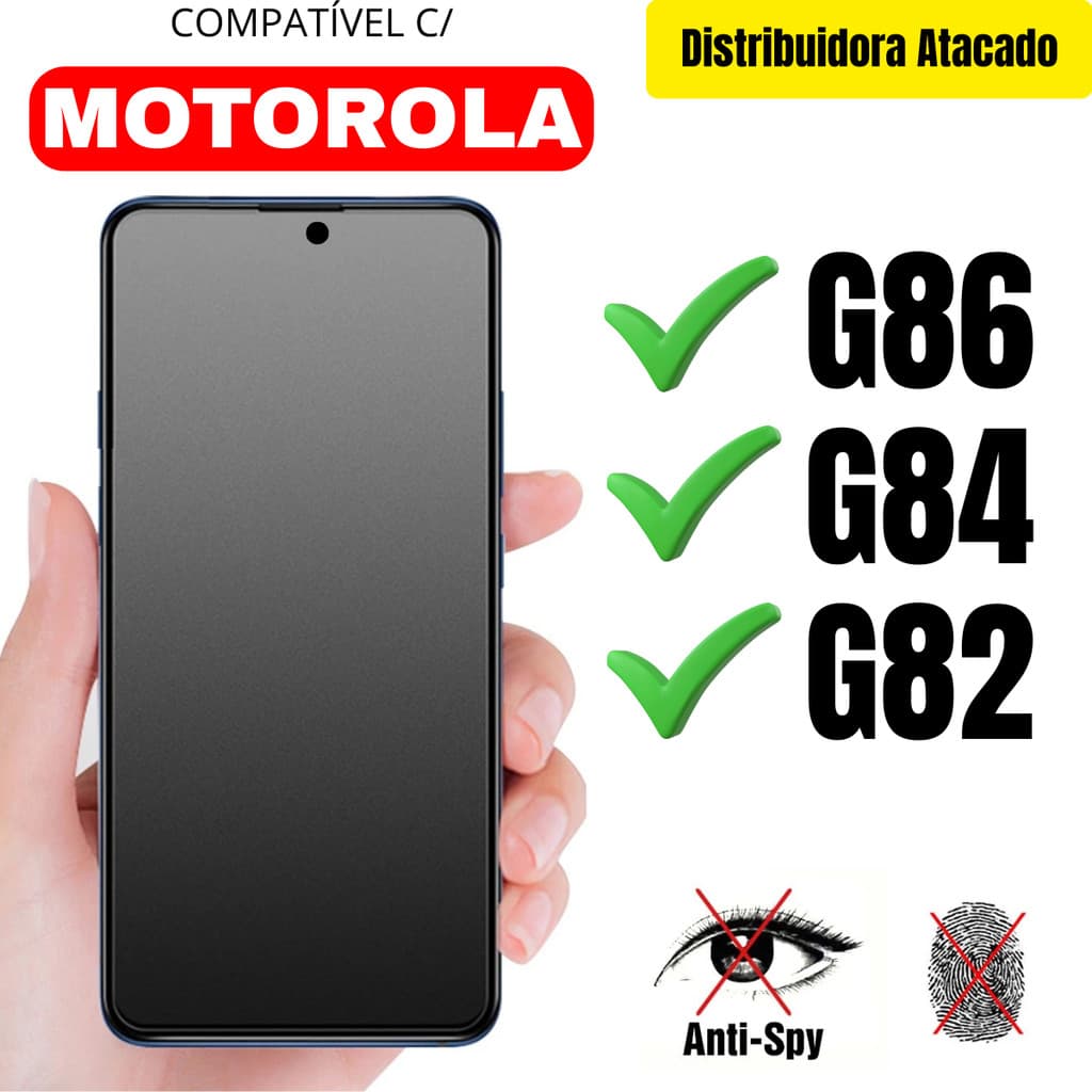Película Cerâmica Privacidade Fosca 3D P/ Motorola G86 / G84 / G82 Matte AntiSpy - Envio Rápido