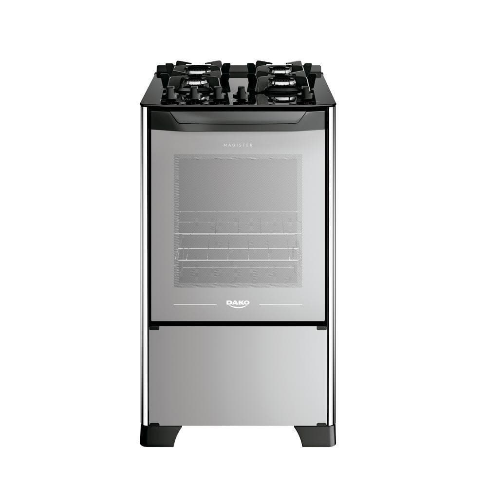 Fogão 4 Bocas Dako Magister Style Com Mesa De Vidro Espelhado Bivolt