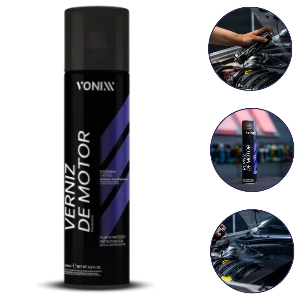Verniz De Motor Aerosol Finalizador Vonixx 400ml Silicone Paulista 300ml Spray