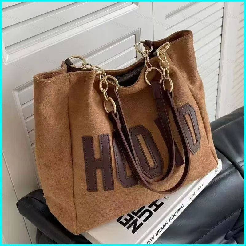 PS Bolsa Tote De Lona De Grande Capacidade Para Mulheres Nova De Ombro Com Textura Premium De Outono