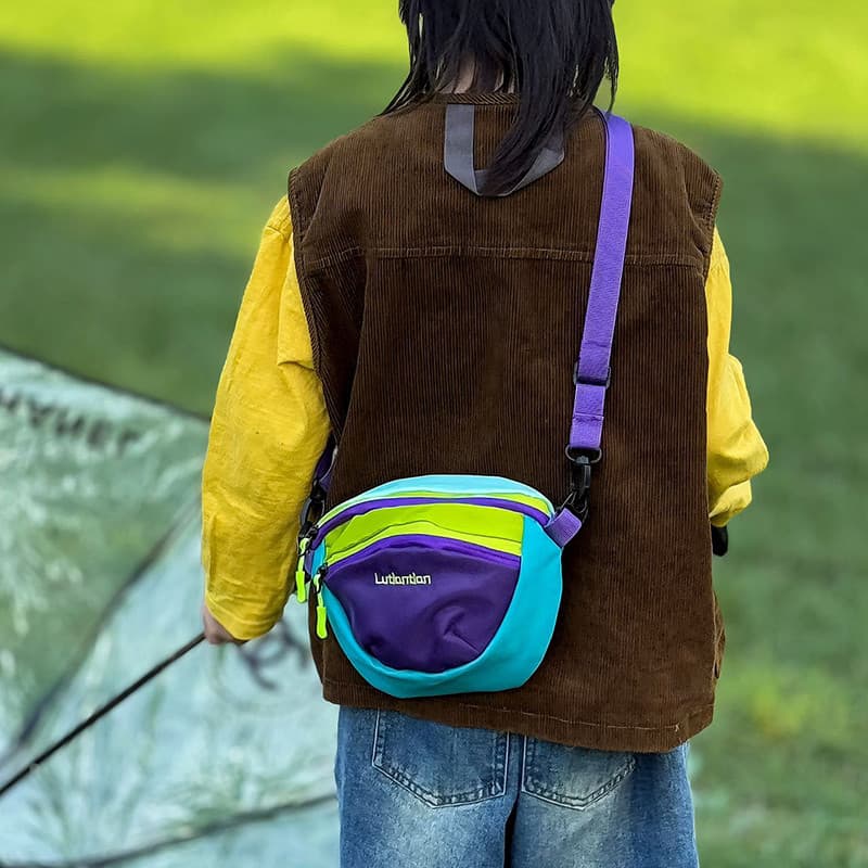 2025 novo estilo meninos meninas passeio lazer Diagonal saco legal esportes cor correspondência saco dopamina All-Match