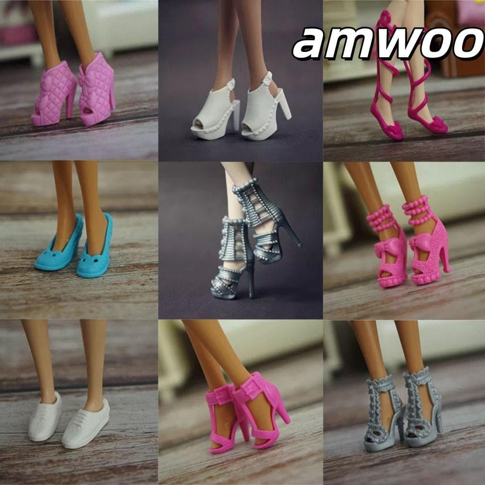 Botas De Boneca Femininas AMWOO , Sapatos De Plástico Fashion De 30 Cm , Acessórios Para Bonecas Com Pés De 2.2 ~ 2.4 De