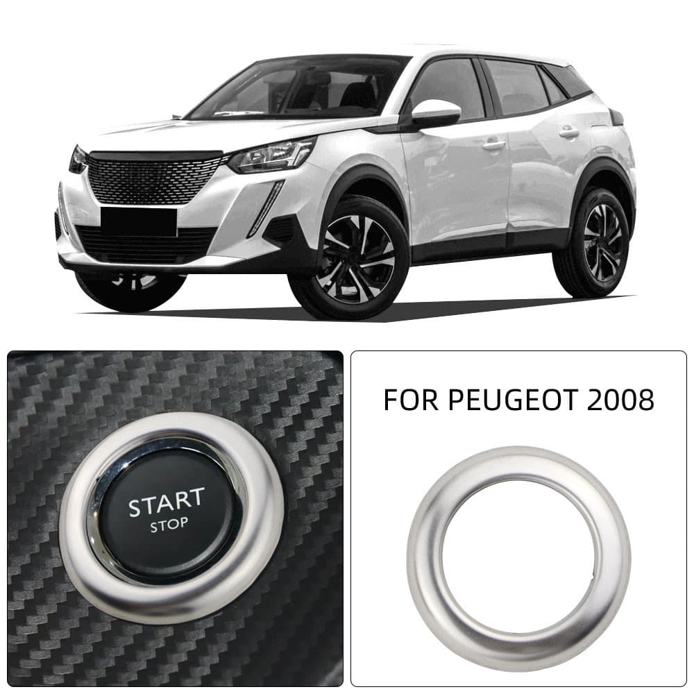 Anel Decorativo De Ignição De Aço Inoxidável Para Peugeot 2008 2019-2022 E2008 2020 Decoração Interior Do Carro Acessóri