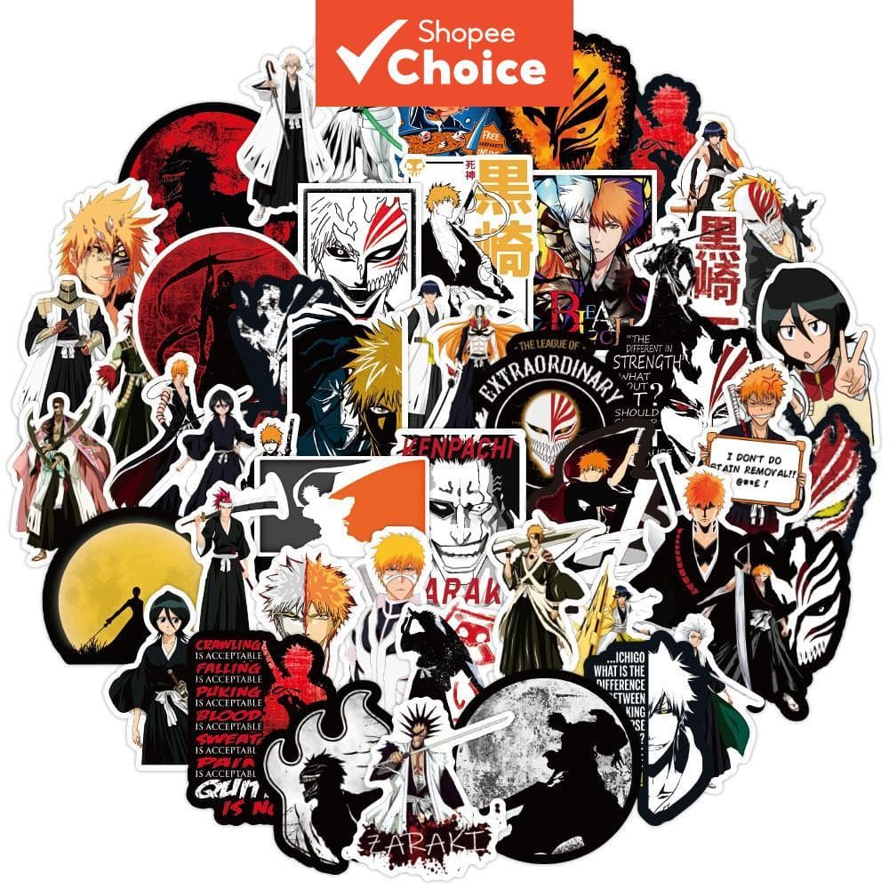 BLEACH Anime Japonês Adesivos 5x50 Pçs DIY À Prova Dwaterproof Água Telefone Carro Skate Portátil Bagagem Notebook Graff
