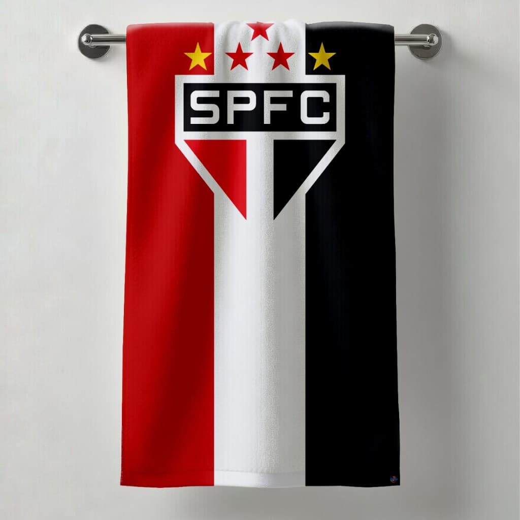 Toalha Banho Praia Piscina Time São Paulo SPFC Futebol Torcedor Tricolor Macia Atoalhada Premium