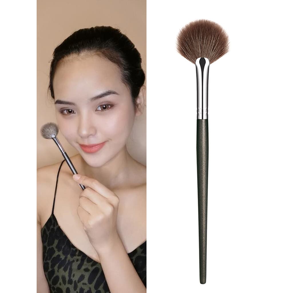 Lã iluminando facial destacando escova facial em forma de leque escova de cabelo Animal pequeno Blush escova de cerdas m