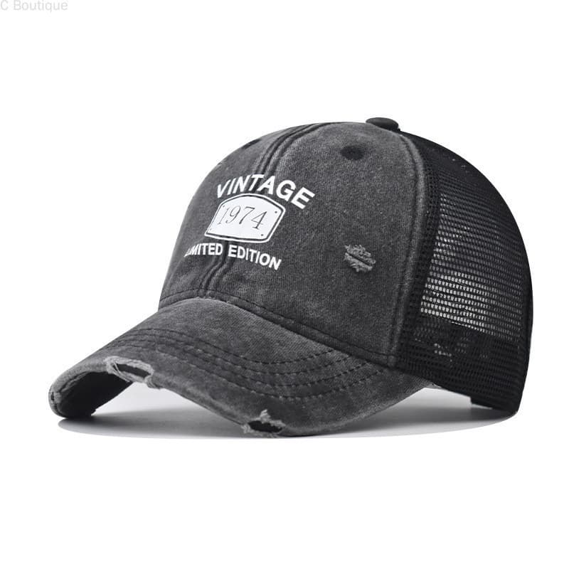 Boné masculino vintage de 1974 com aba reta, 8 cores, boné trucker de 6 painéis, boné feminino de beisebol com estampa e