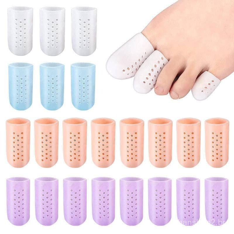 2 Pçs Separador De Silicone Respirável Protetor Gel Cobre Tubo Com Furos Para Calos Bolha Toe Joanete Espaçador
