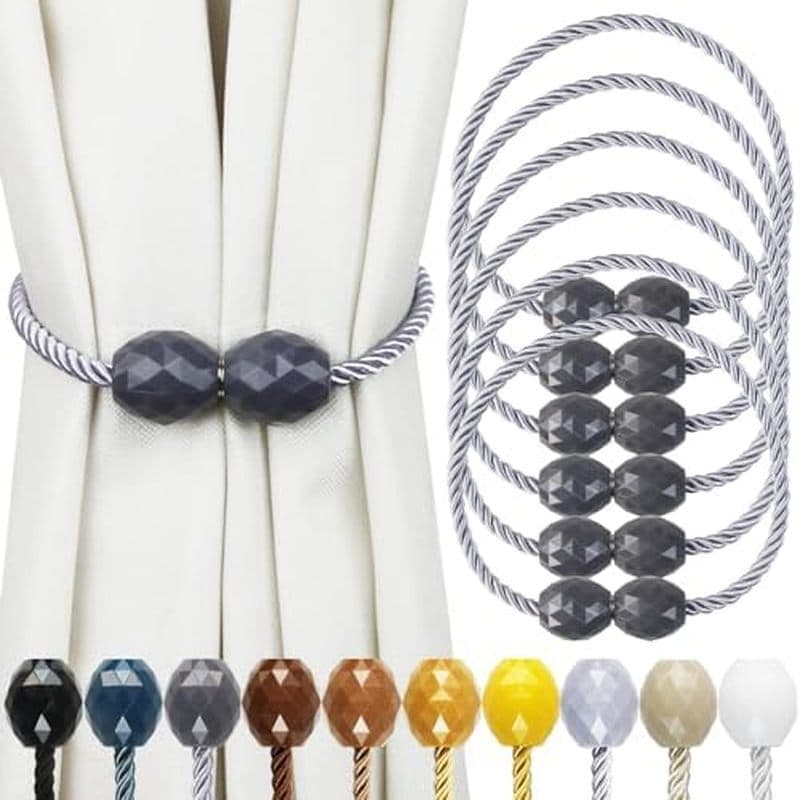 Forte Cortina Magnética Tiebacks Branco 4 Pacote Decorativo Tie Backs Ao Ar Livre Corda Elegante Holdbacks Para Cortinas