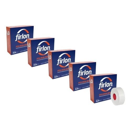 Kit 5 Fita Veda Rosca 18mm X 25 Metros Firlon Branco