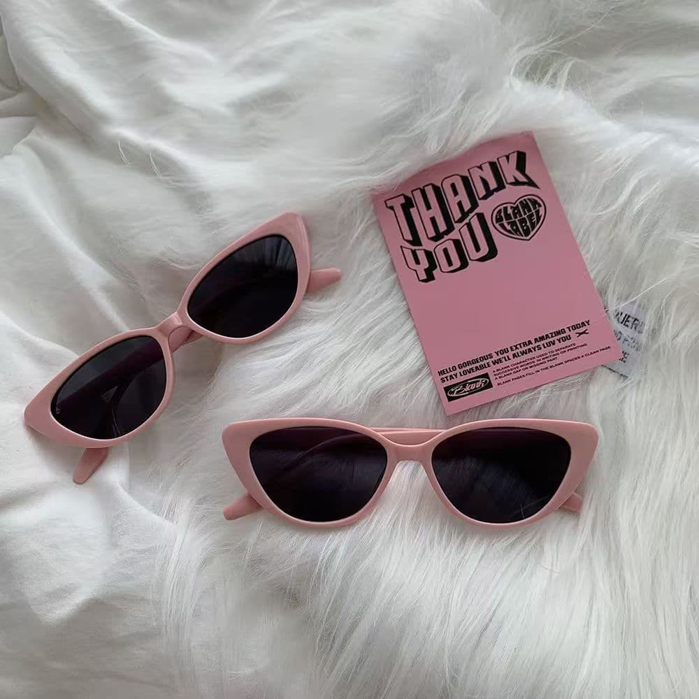 High-End Retro All-Match olho de gato rosa óculos de sol feminino nicho protetor solar pequeno rosto quadro moda
